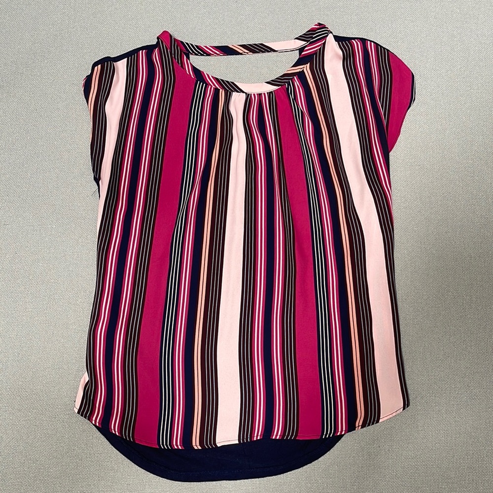 Striped Flowy Cap Sleeve Top by Loft